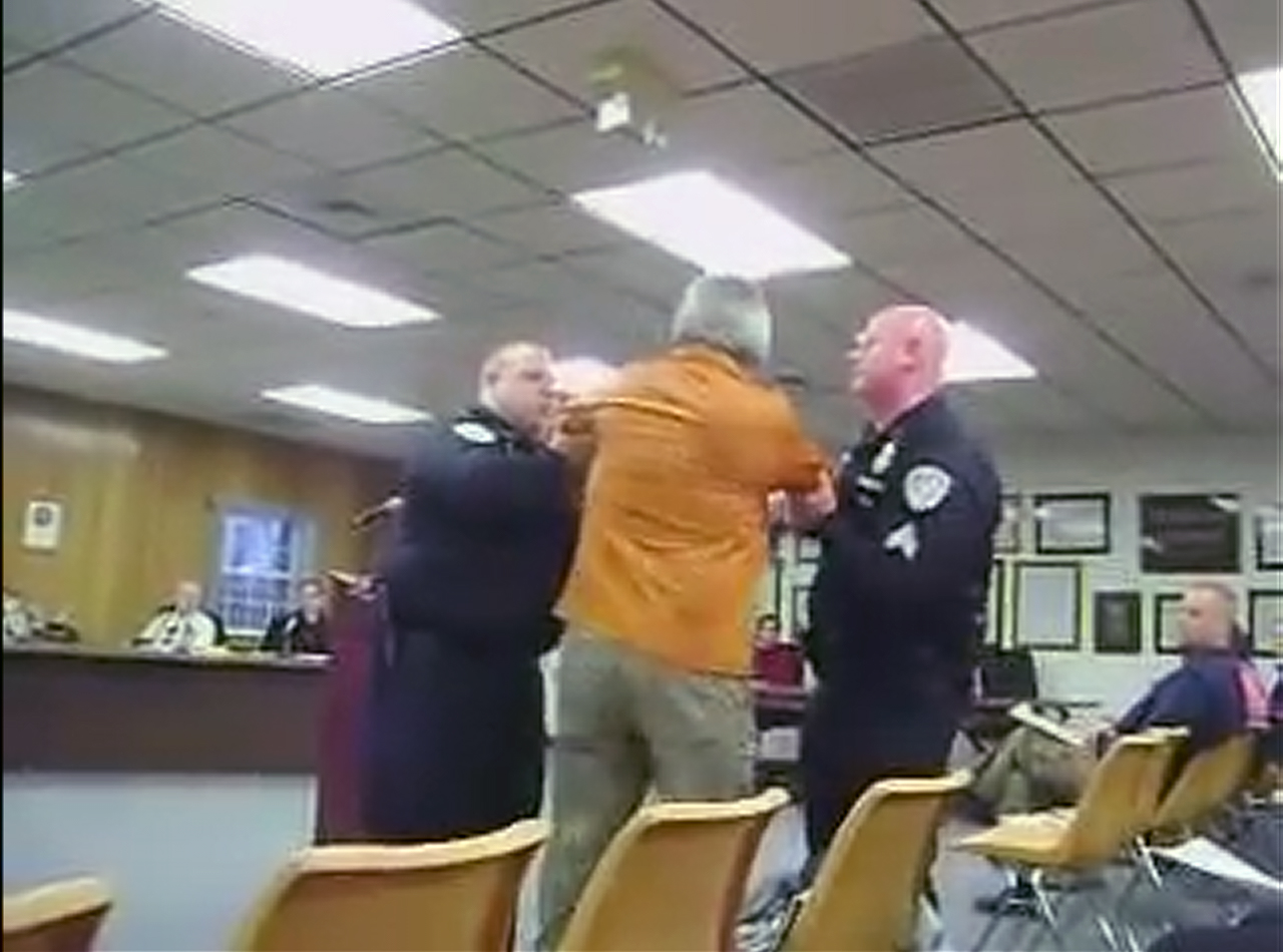 Bridgeport Township Board Meeting March 4, 2014 Citizen Gets Arrested for Speaking Out